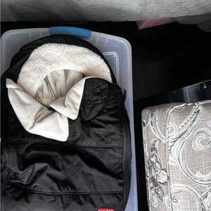 Black and Cream Hooded car seat cover